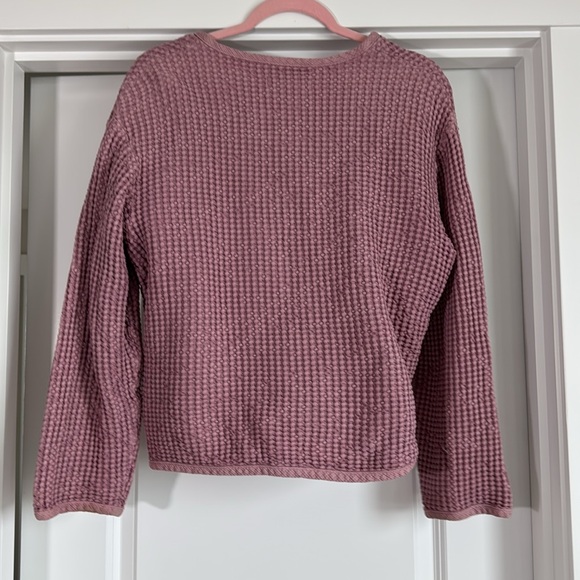 Vintage The Territory Ahead Waffle Quilt Jacket Dusty Pink Womens Medium Linen - Picture 2 of 7